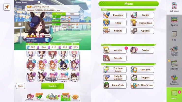 Umamusume Rice Shower Stats
