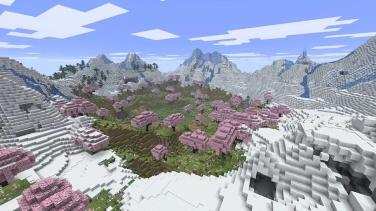 Minecraft Cherry Grove Ice Biome