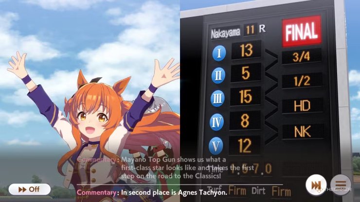 Umamusume Pretty Derby Mayano Celebrating Her Firs