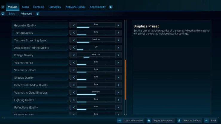 Bl Settings Page