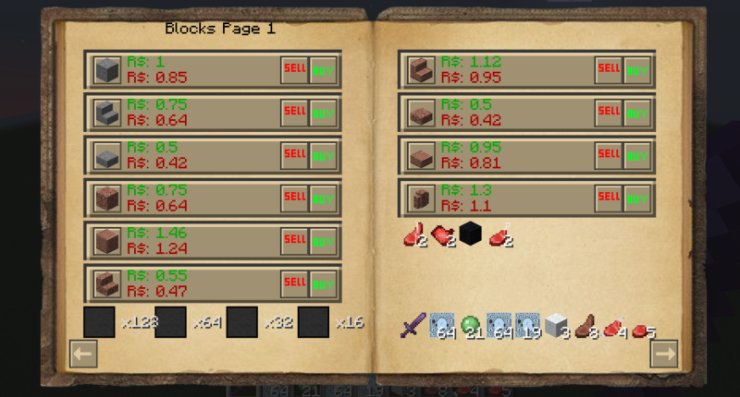 Store Blocks Page
