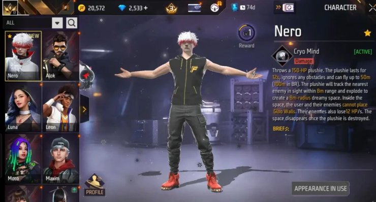 Free Fire Nero Character 1024x551