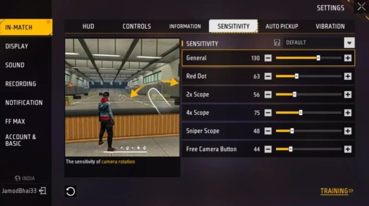 Free Fire Sensitivity Setting 768x431