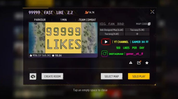 Free Fire Like Increase Craftland Map Code 2 1024x