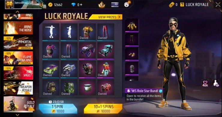 Free Firee Gold Royale Bundle And More Rewards 102