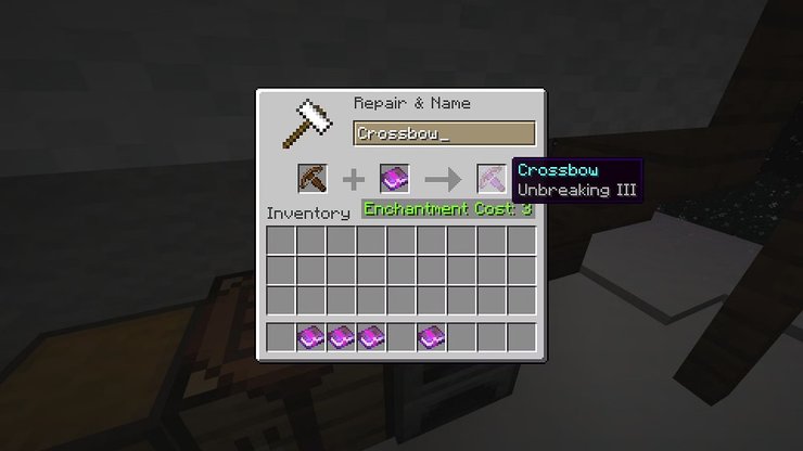 Unbreaking Crossbow Minecraft