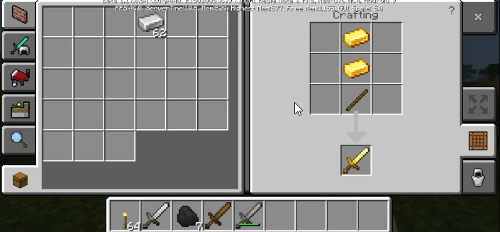 How To Make A Golden Sword In Minecraft 3