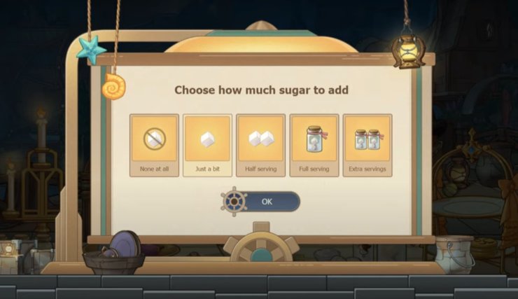 Select Sugar Amount