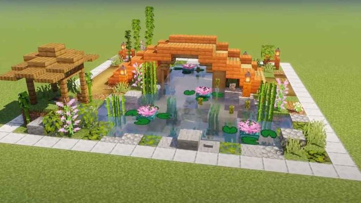 Koi Pond Garden Minecraft