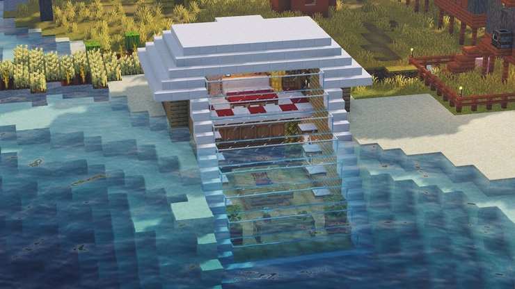 Slopped Underwater House