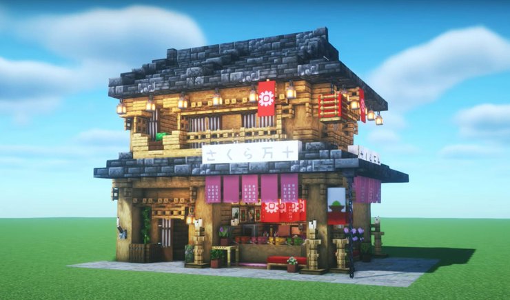 Sakura Majuu Store japanese style house minecraft