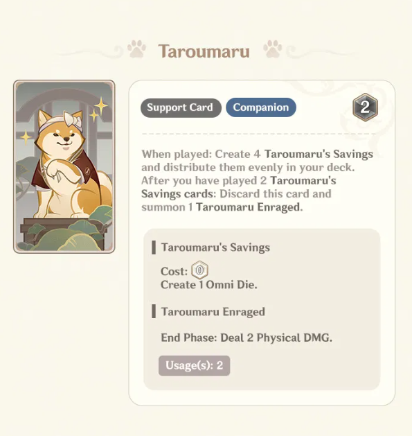 Genshin Impact 4 6 Genius Invokation Tcg Taroumaru