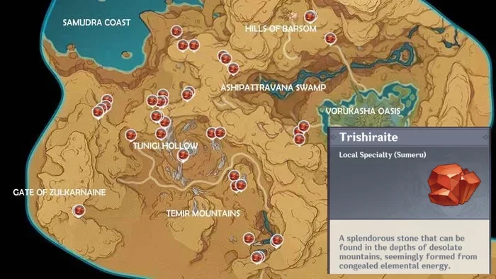 Trishiraite Location