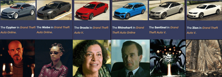 Gta Online Cars And The Matrix Characters