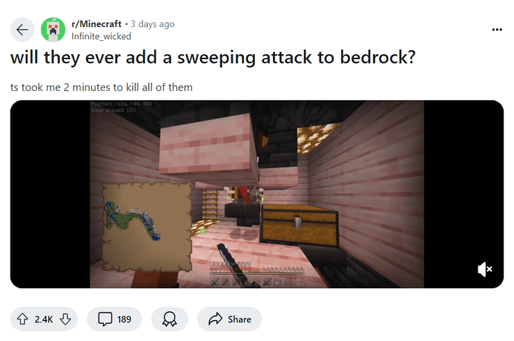 Minecraft Sweep Attacks