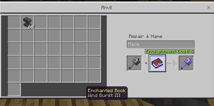 Wind Burst Enchantment In Minecraft