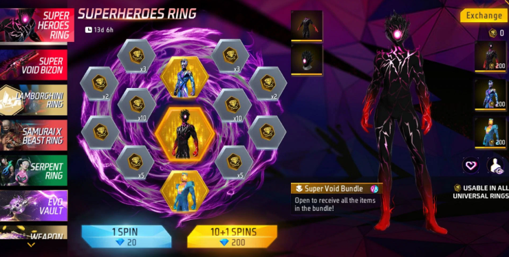 Free Fire Superheroes Ring 1