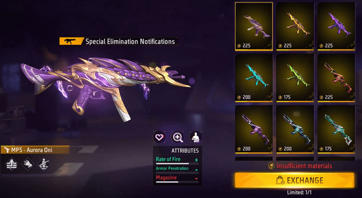 Free Fire Mp5 Aurora Oni Skin 2