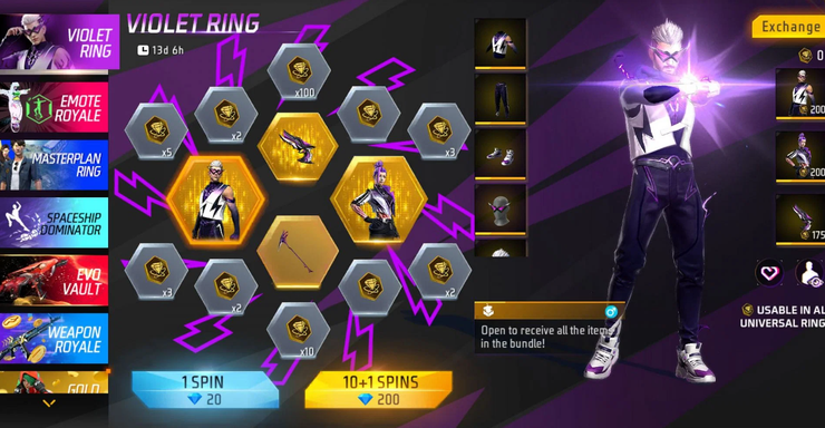 Free Fire Violet Ring Event 2