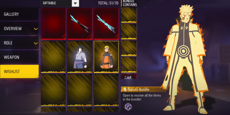 Free Fire Naruto Bundle